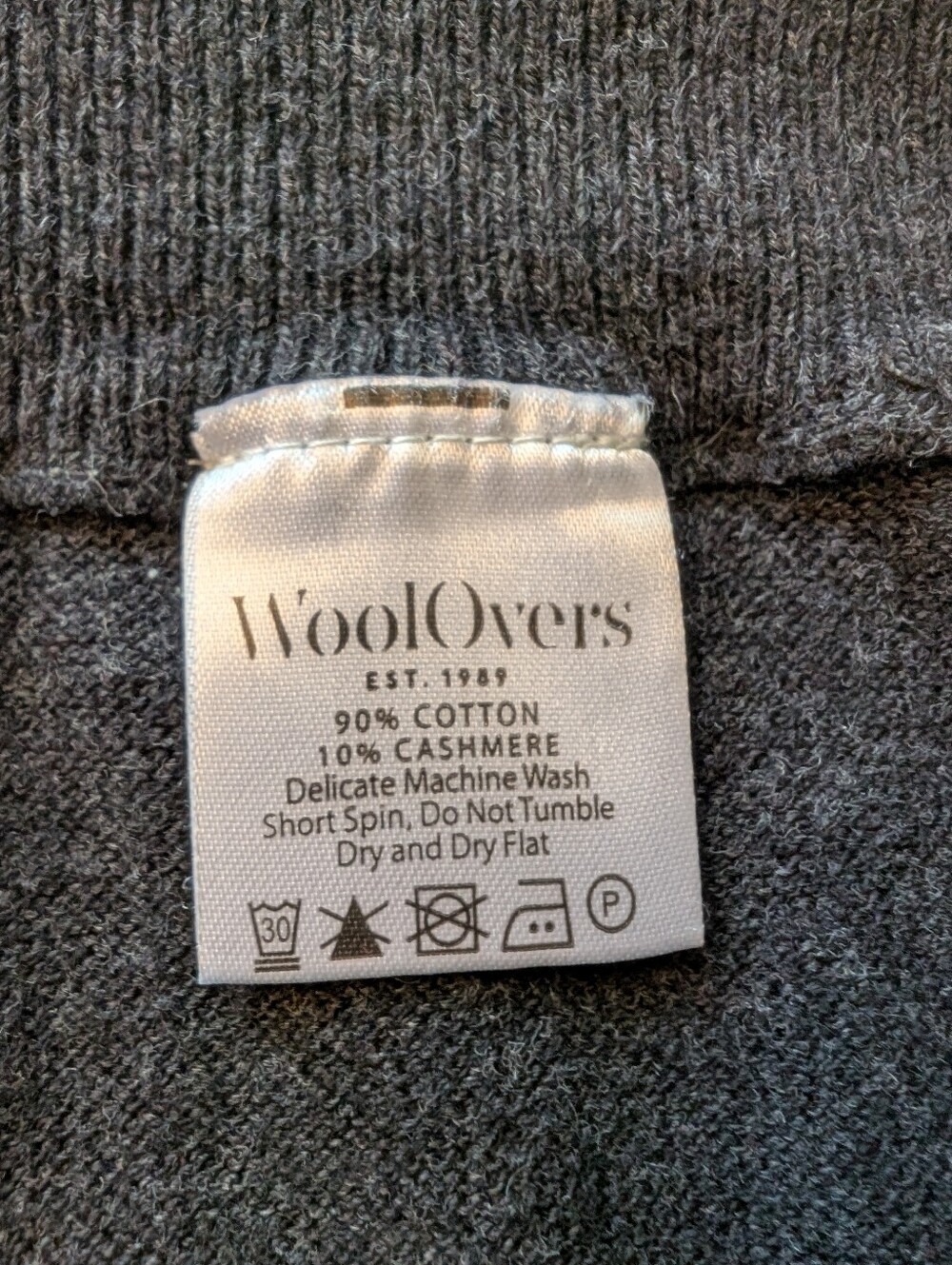 WoolOvers Cotton Cashmere Blend Lounge Joggers Dark Charcoal Gray Small - Picture 3 of 4